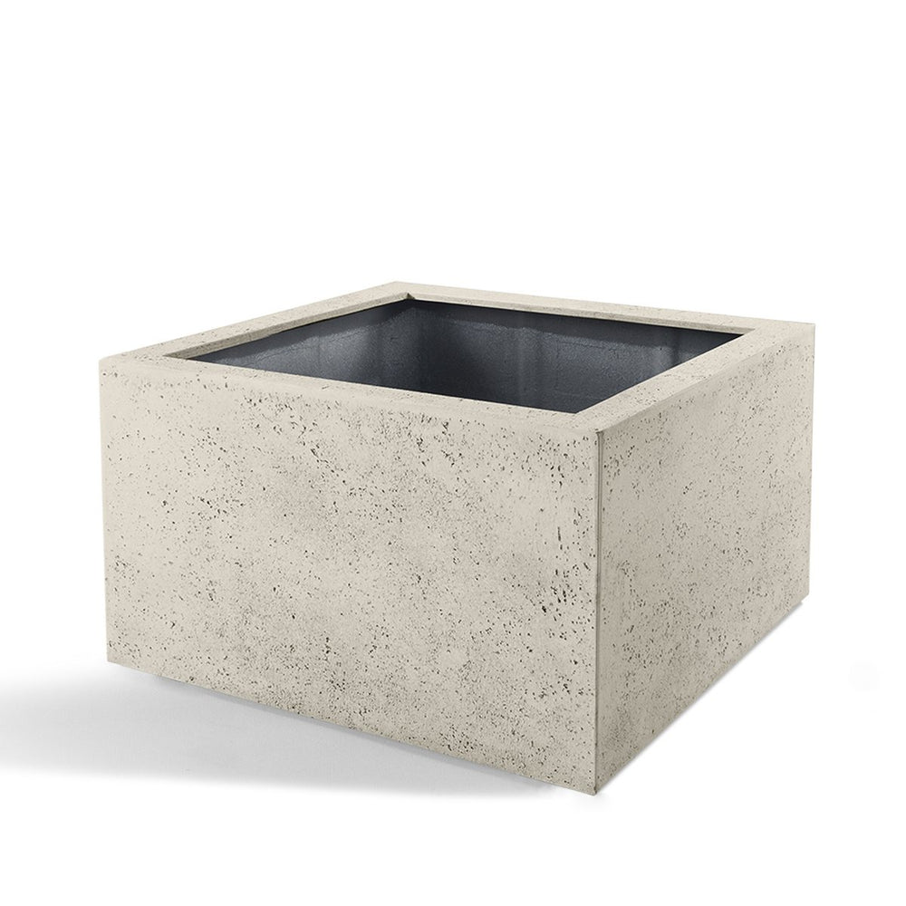 Pot Grigio Low Cube Antique White - D80 x H60